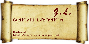 Győrfi Lóránt névjegykártya